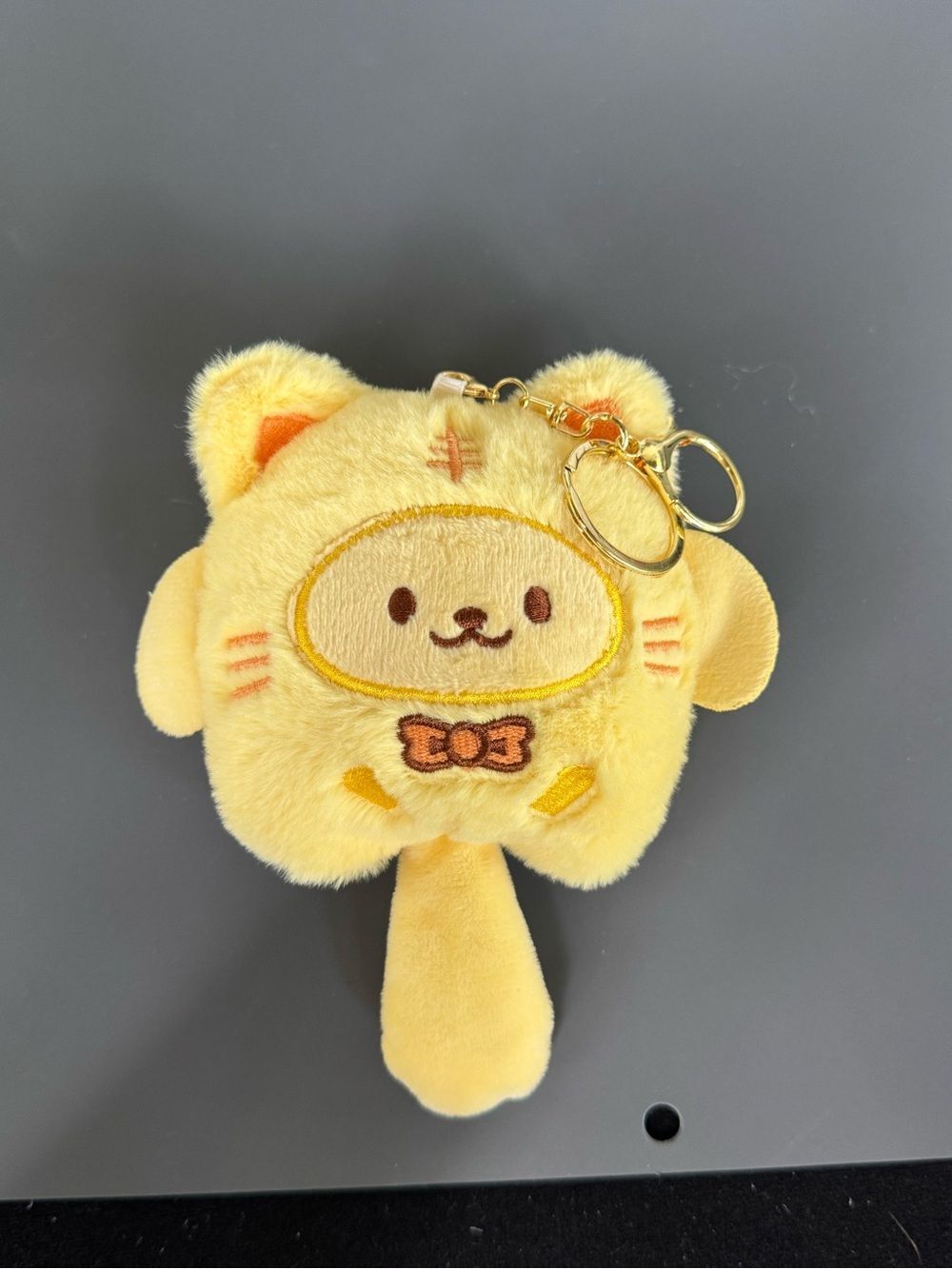 Yellow Cute Cat Tiger Plush Keychain Bag Charm NIP